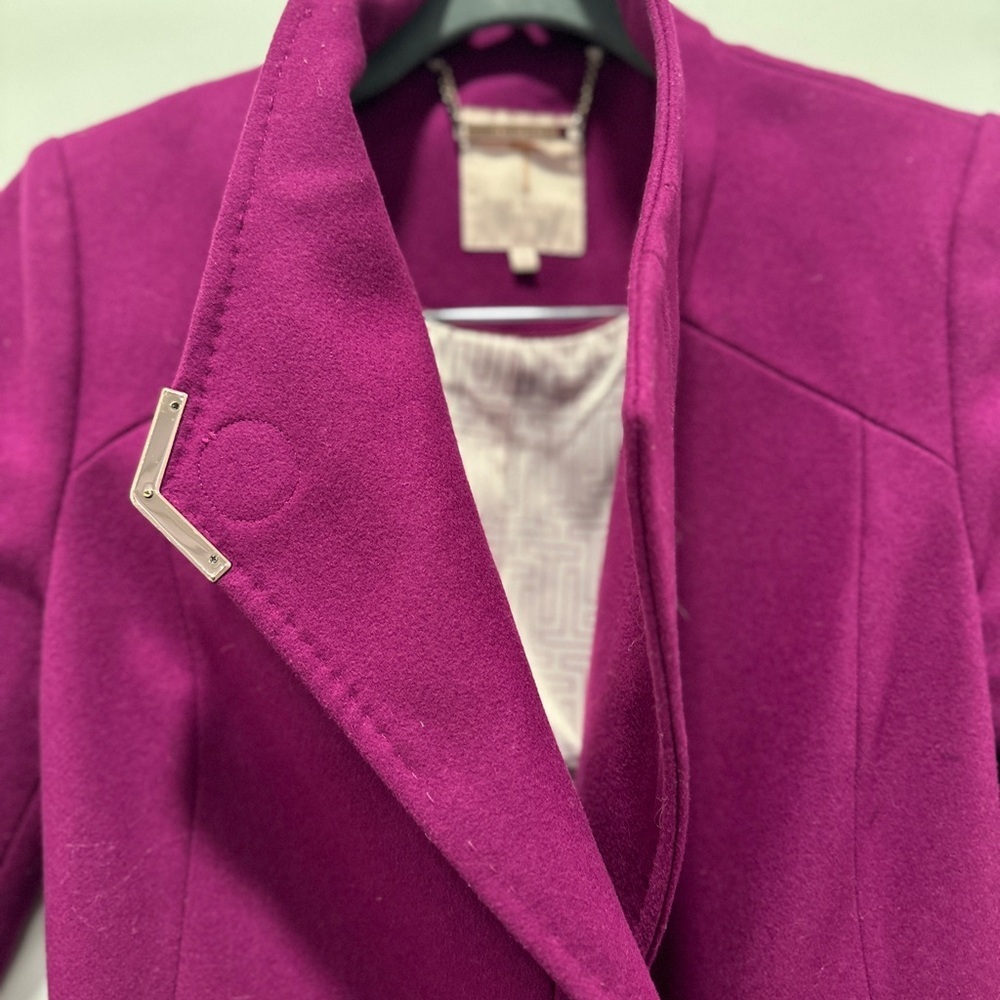 Ted Baker Lorili Long Wrap Coat Wool & Cashmere Blend Size 1 NWOT - Picture 4 of 10